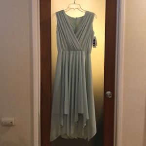 Vintage 70s Mint Green High Low Dress
